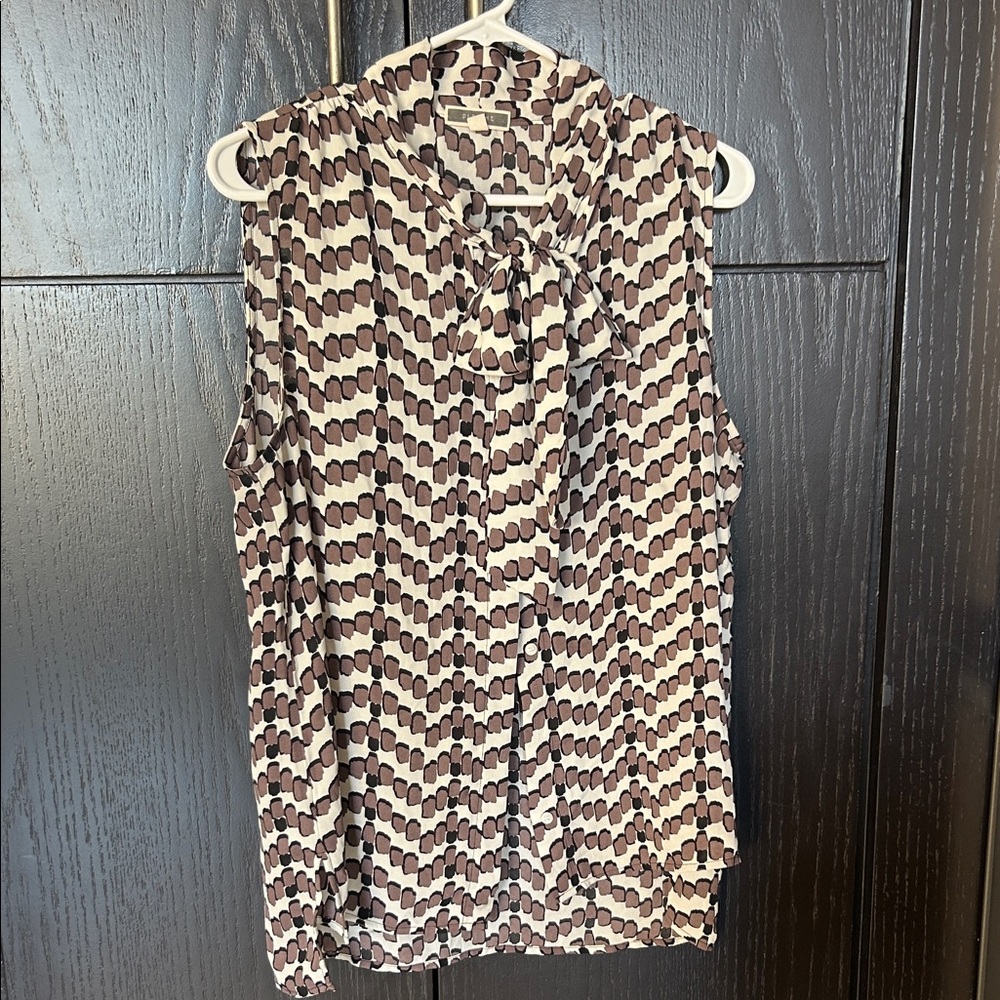 Pleione Sleeveless Patterned Blouse- Size Large